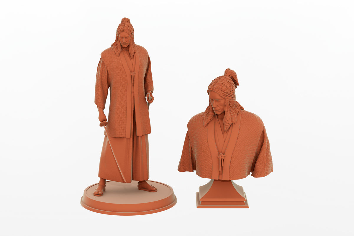 Musashi printables: Kojiro statue & bust