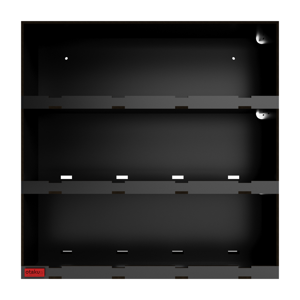 one. shelf: front view